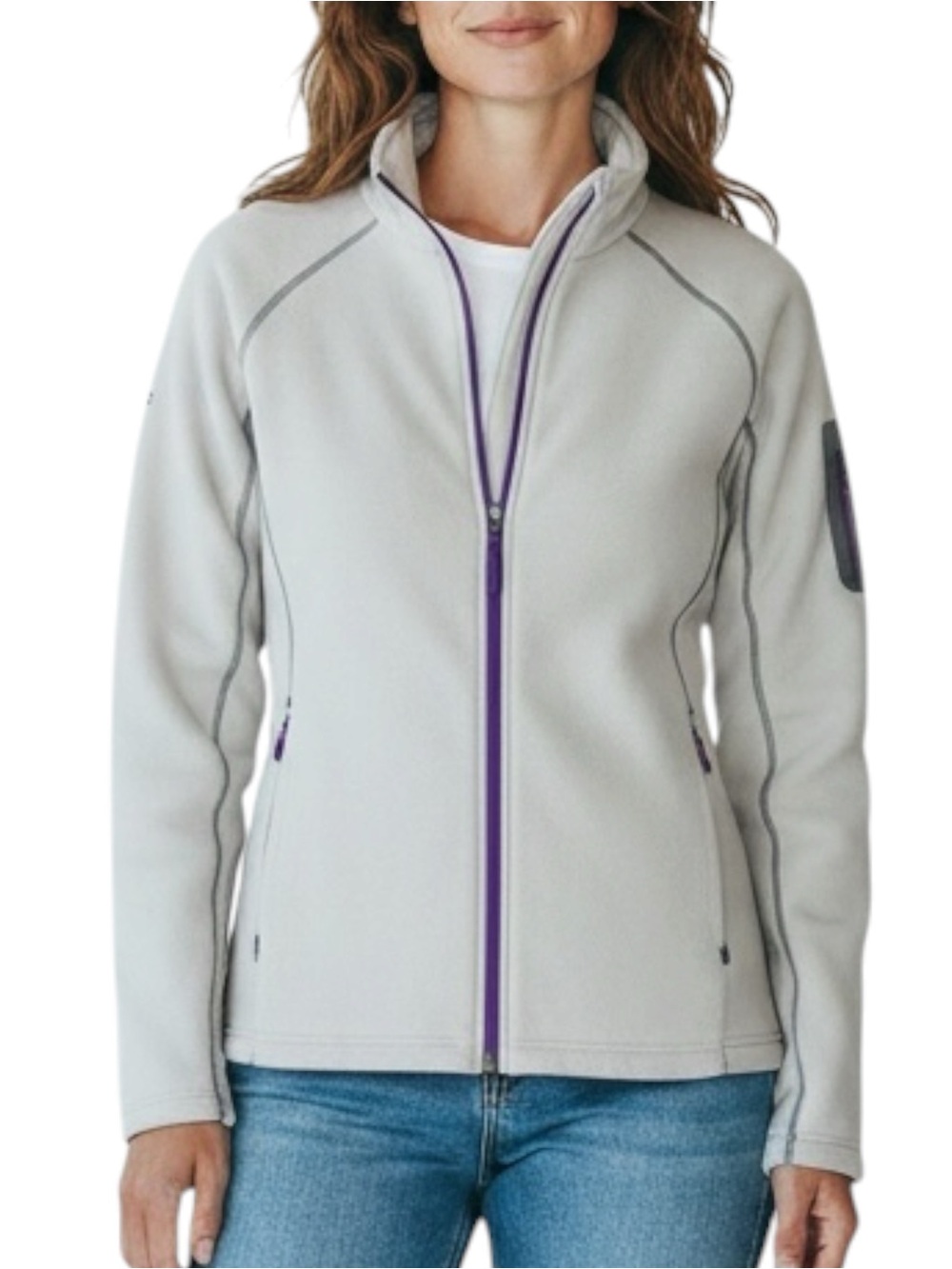 MARMOT Polartec Jacket in Gray w/ Purple Accents Size Large